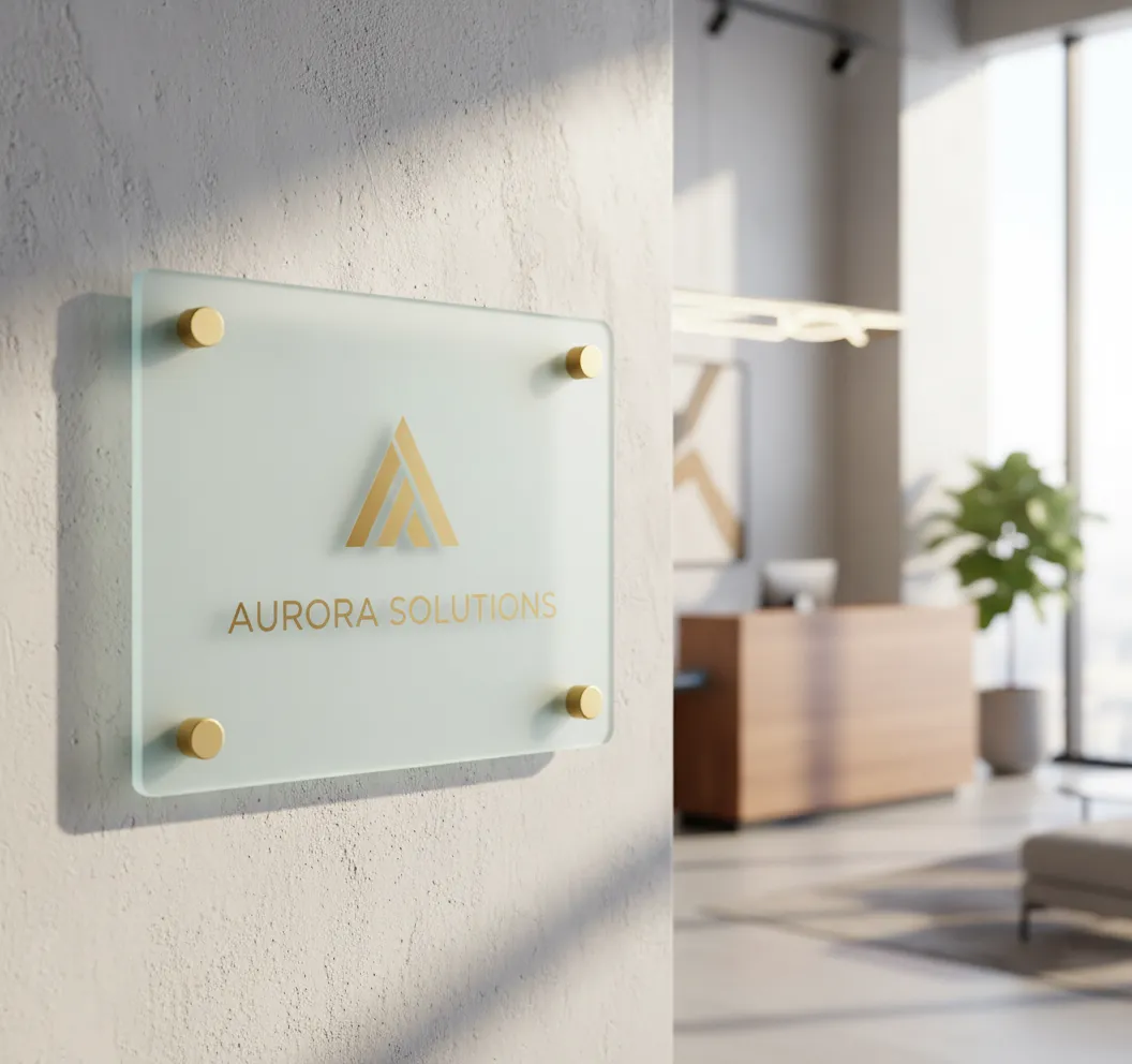 Spacers / Studs / Sign fitting Standoffs 4 Gold Sign spacers on a sign