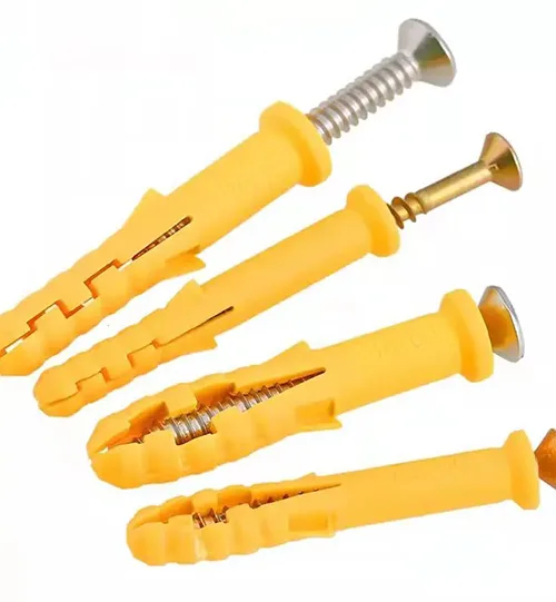 a group of yellow plastic Anchor Wall Plugs