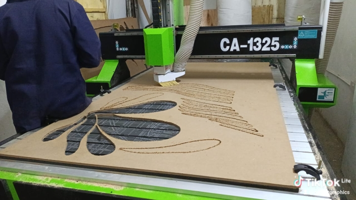 CNC Router cutting MDF Sheet