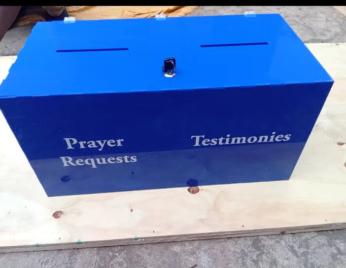 Blue Acrylic Prayer Request Box