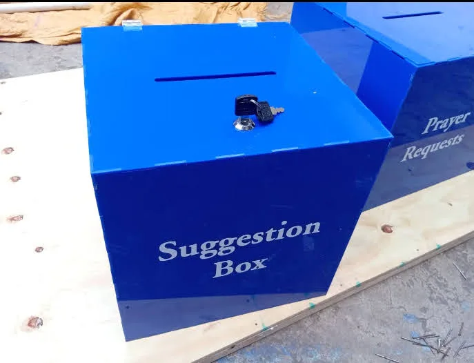 Blue Acrylic Suggestion Box