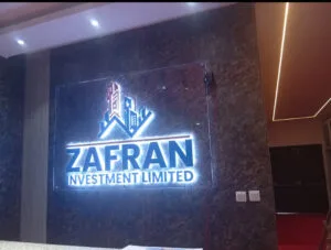 Photo of a backlit sign