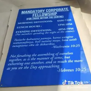 UV printed blue acrylic church signage