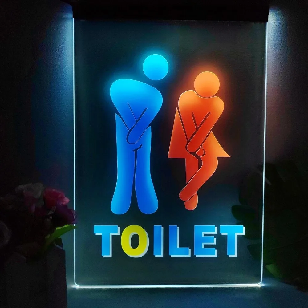 illuminated toilet sign