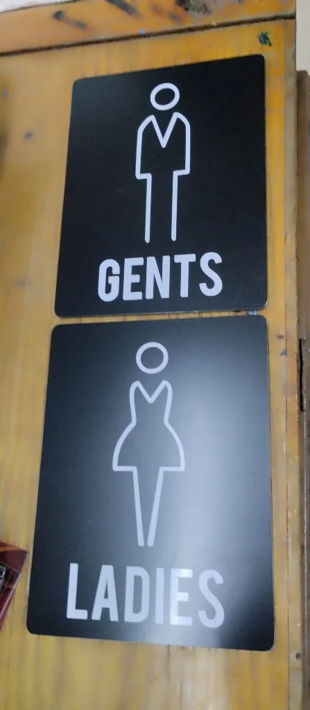 Gents ladies toilet sign