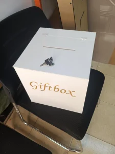 white acrylic gift box
