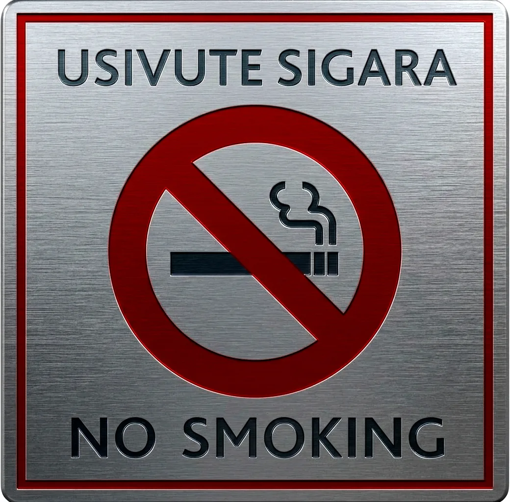 no-smoking-sign-brushed silver