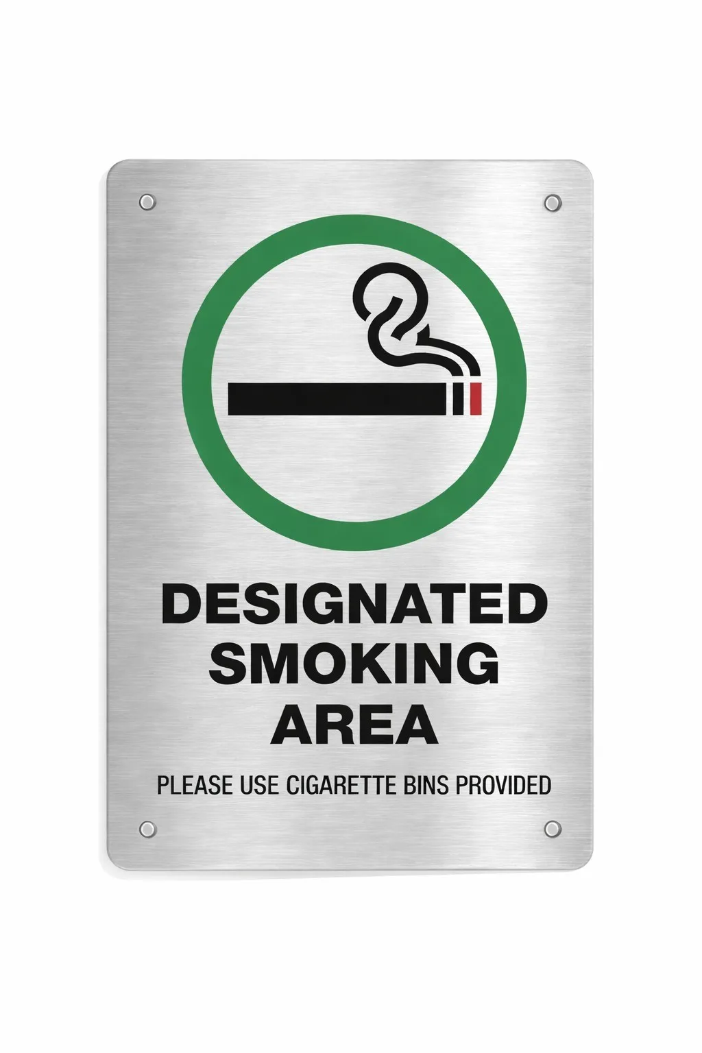 Silver Designated Smoking Area Signage