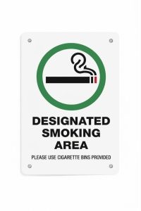 Designated Smoking Area Signage-white