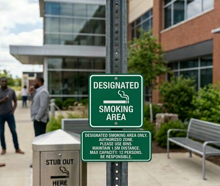 Designated Smoking Area Signage